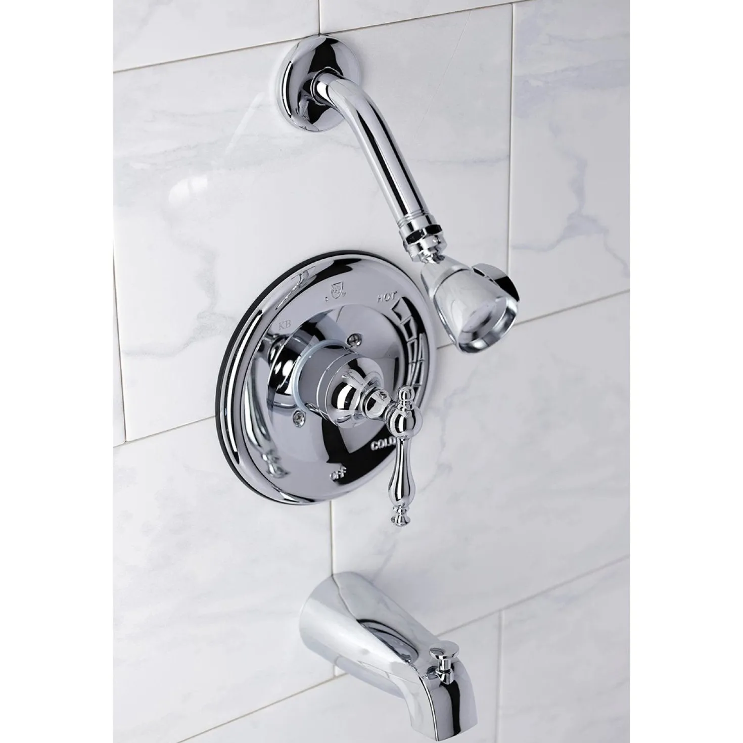 Kingston Brass KB1631NL Tub and Shower Faucet in Polished Chrome