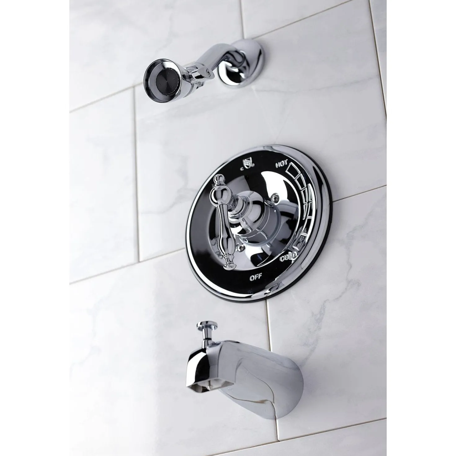Kingston Brass KB1631NL Tub and Shower Faucet in Polished Chrome
