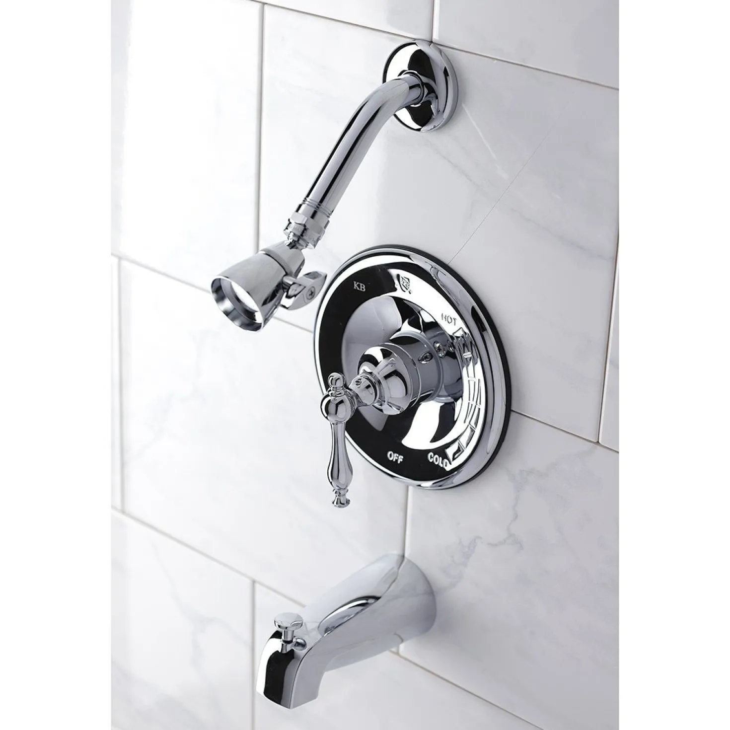 Kingston Brass KB1631NL Tub and Shower Faucet in Polished Chrome