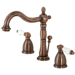 Kingston Brass KB197PLAC 8 in. Widespread Bathroom Faucet, Antique Copper