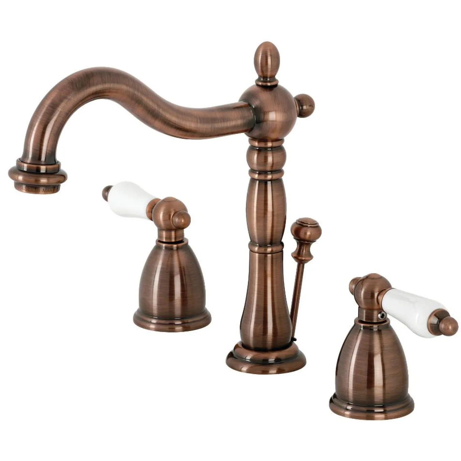 Kingston Brass KB197PLAC 8 in. Widespread Bathroom Faucet, Antique Copper