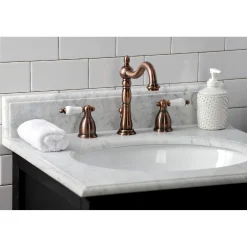 Kingston Brass KB197PLAC 8 in. Widespread Bathroom Faucet, Antique Copper