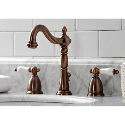 Kingston Brass KB197PLAC 8 in. Widespread Bathroom Faucet, Antique Copper