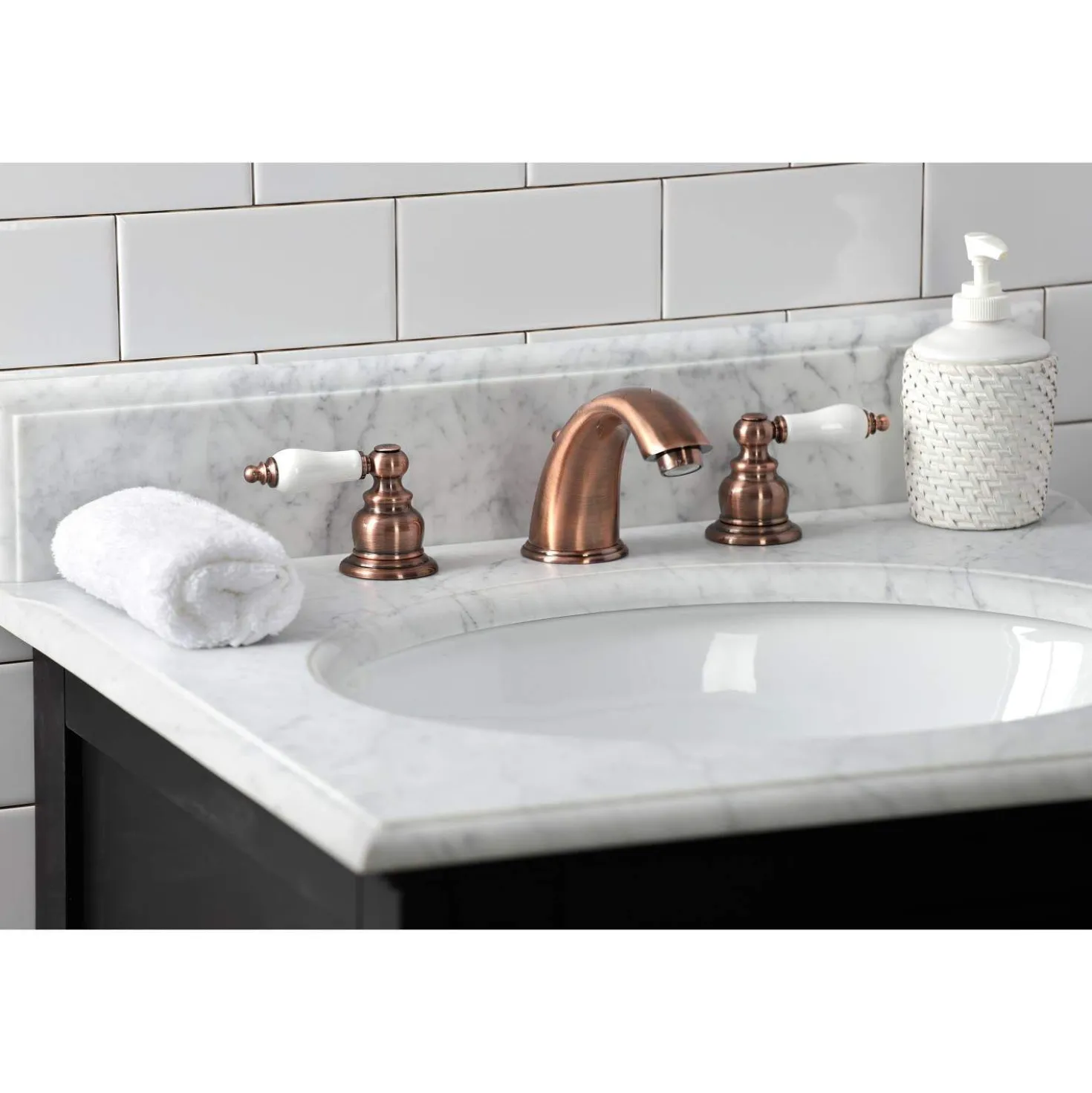 Kingston Brass KB966PL Magellan Widespread Bathroom Faucet, Antique Copper
