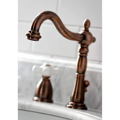 Kingston Brass KB197PXAC 8 in. Widespread Bathroom Faucet, Antique Copper