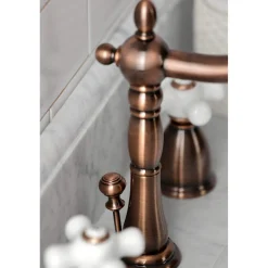 Kingston Brass KB197PXAC 8 in. Widespread Bathroom Faucet, Antique Copper