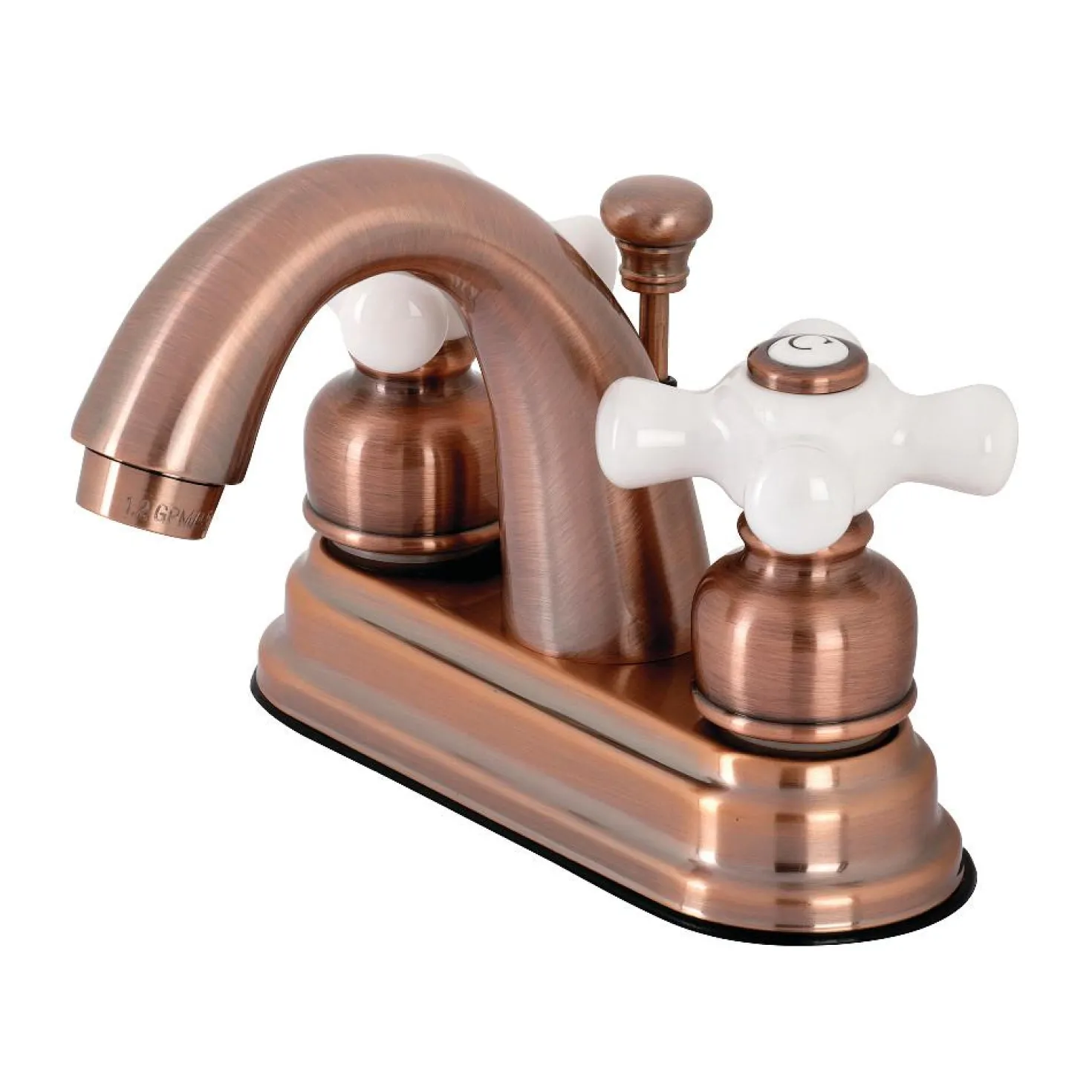 Kingston Brass KB561PXAC Restoration 4 in. Centerset Bathroom Faucet, Antique Copper