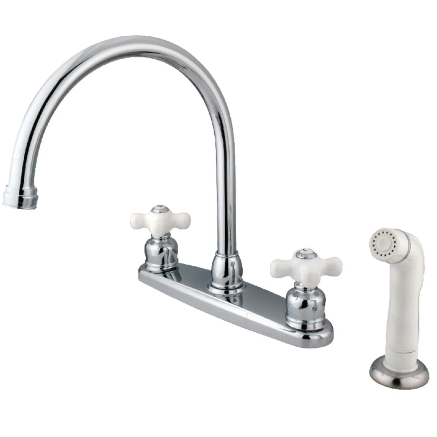 Kingston Brass KB721PX 8-Inch Centerset Kitchen Faucet in Polished Chrome