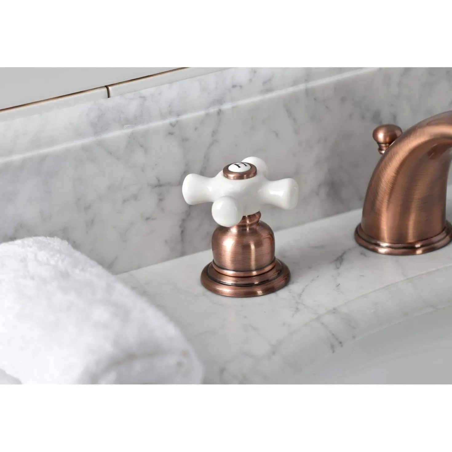 Kingston Brass KB966PX Magellan Widespread Bathroom Faucet, Antique Copper