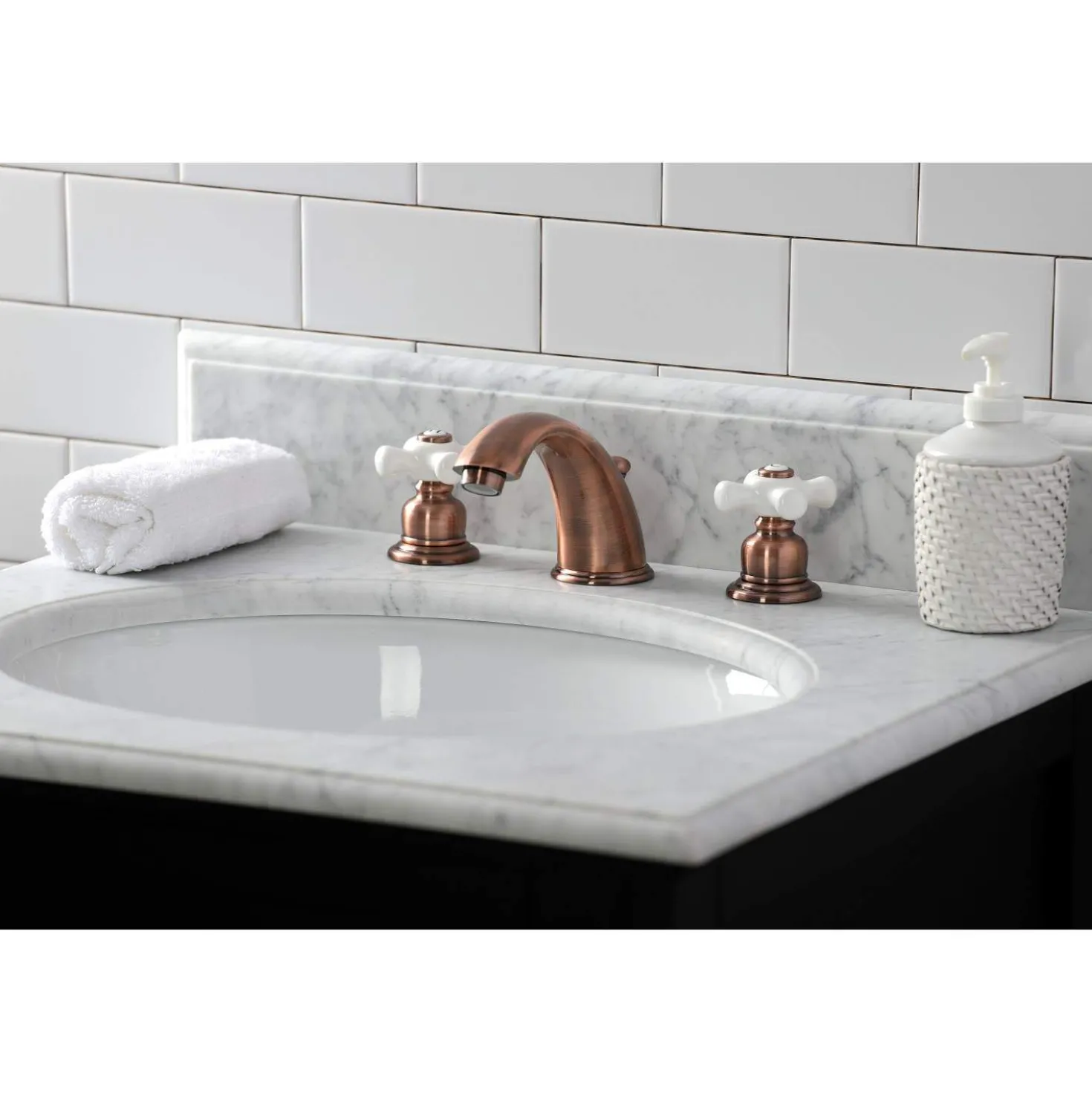 Kingston Brass KB966PX Magellan Widespread Bathroom Faucet, Antique Copper
