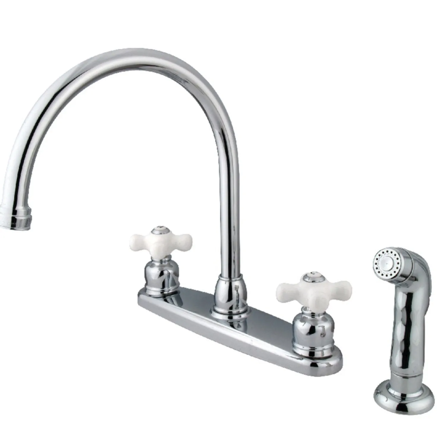 Kingston Brass KB721PXSP 8-Inch Centerset Kitchen Faucet in Polished Chrome