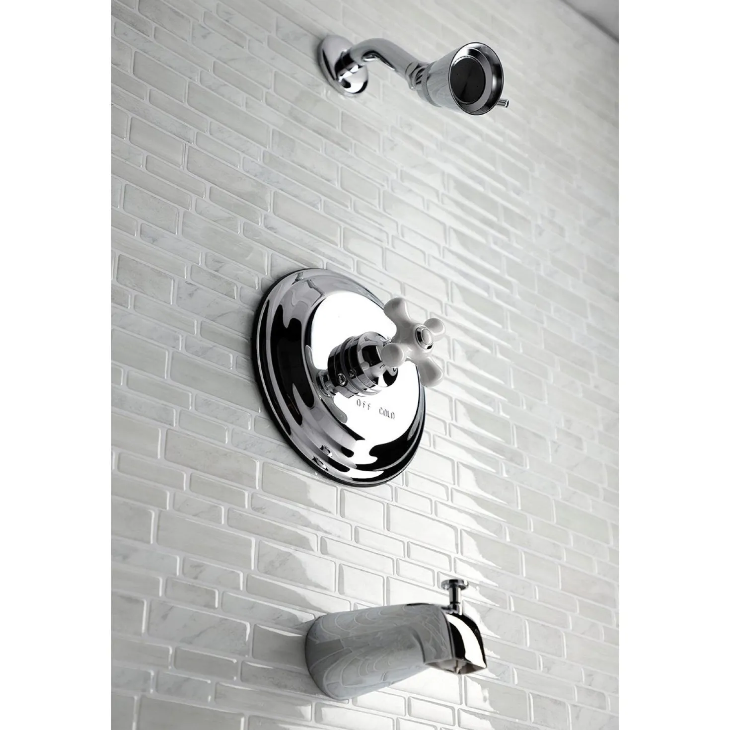 Kingston Brass KB3631PXT Tub and Shower Trim Only in Polished Chrome