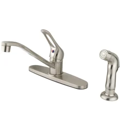 Kingston Brass KB562SNSP Wyndham Single Handle Kitchen Faucet with Sprayer