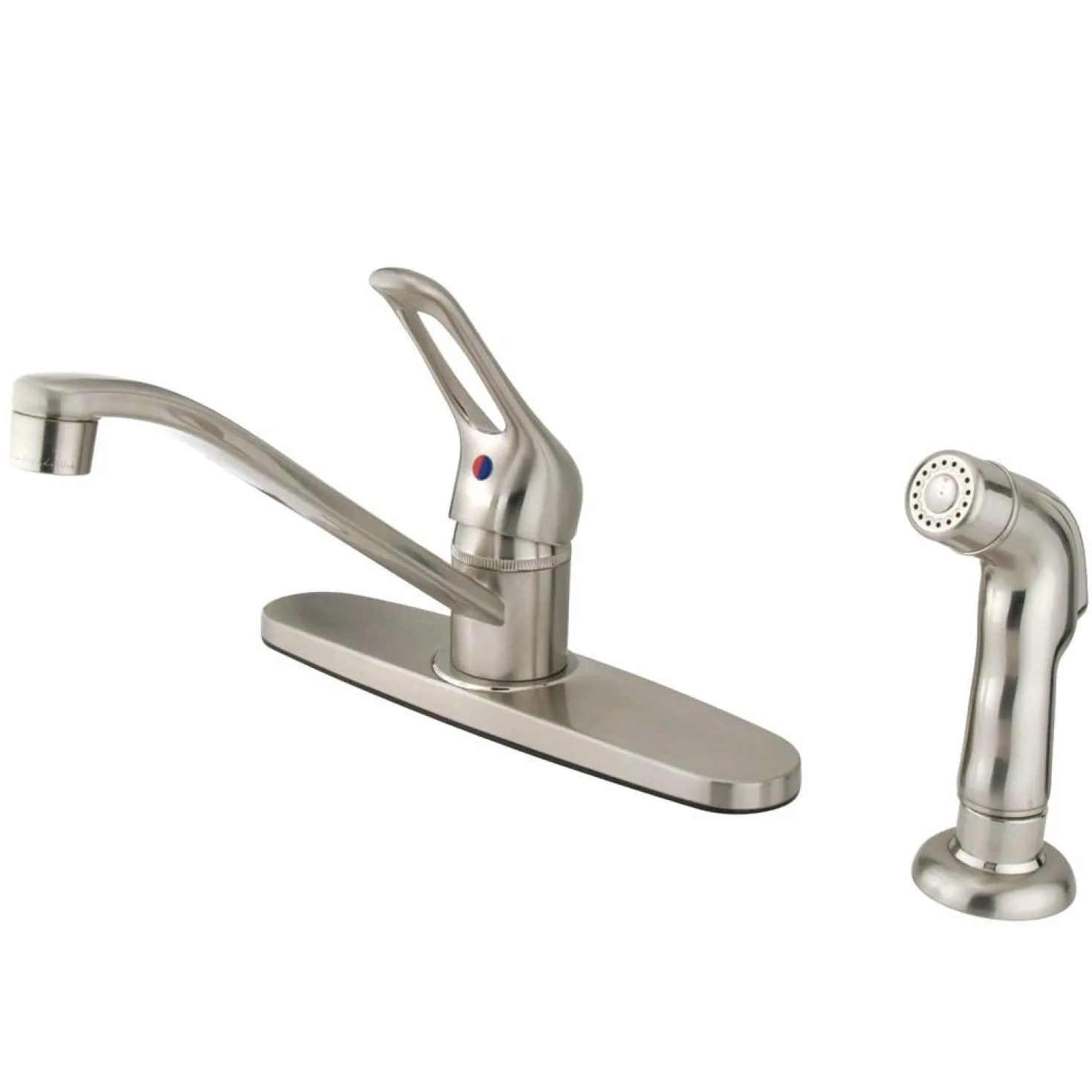 Kingston Brass KB562SNSP Wyndham Single Handle Kitchen Faucet with Sprayer