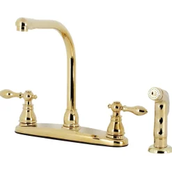 Kingston Brass KB71XACLSP-P American Classic Centerset Kitchen Faucet with Side Sprayer