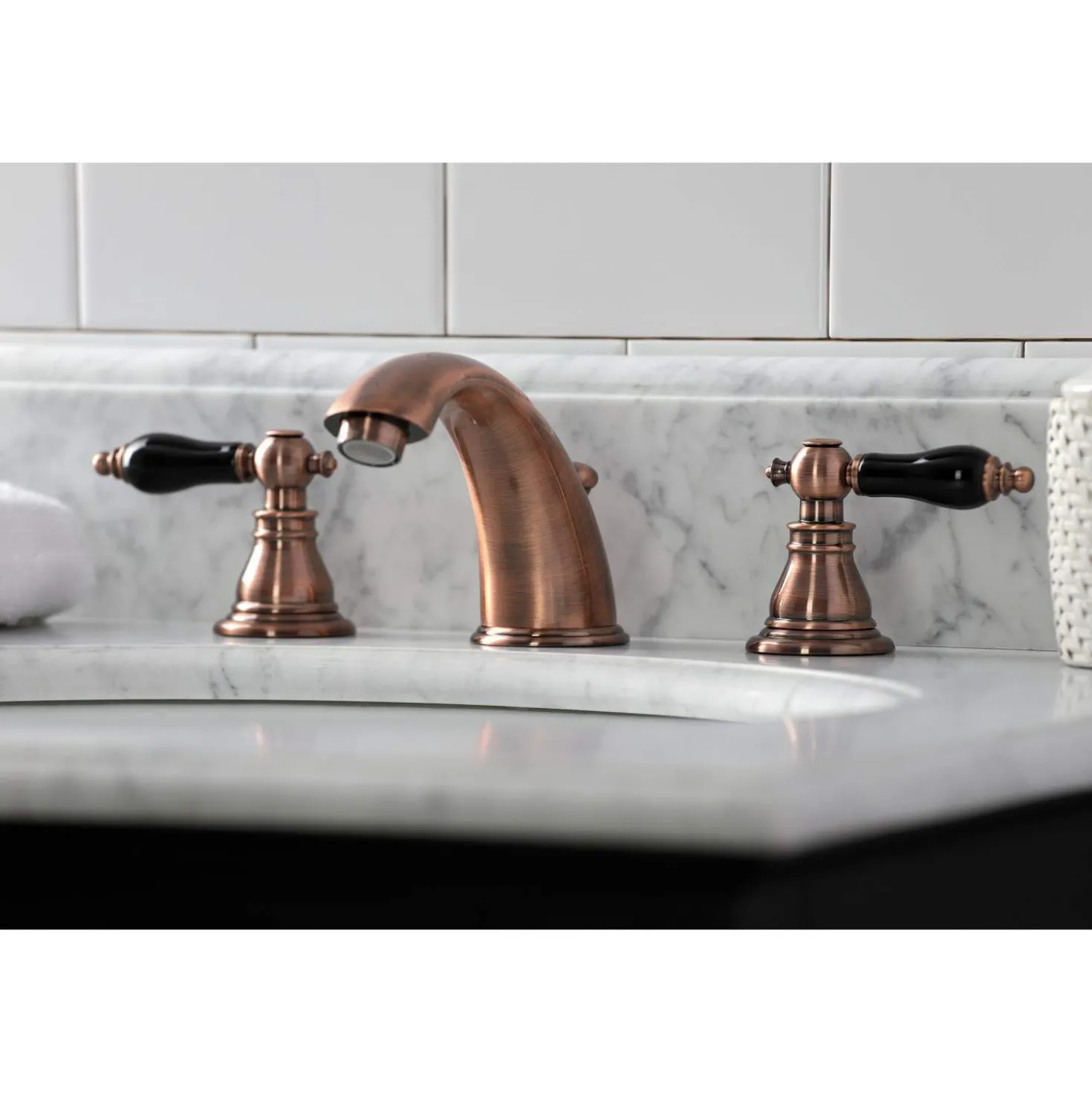 Kingston Brass KB96XAKL-P Duchess Widespread Bathroom Faucet with Plastic Pop-Up