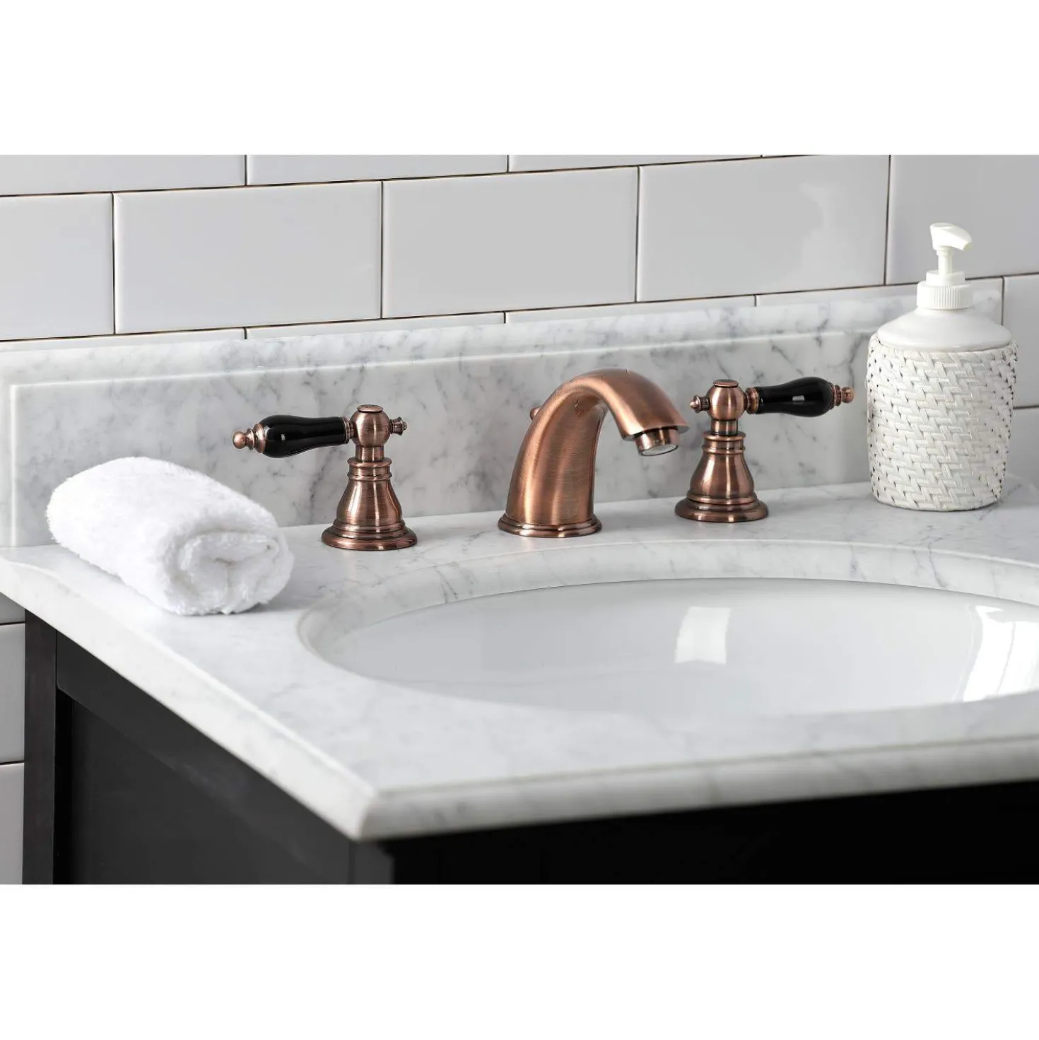 Kingston Brass KB96XAKL-P Duchess Widespread Bathroom Faucet with Plastic Pop-Up