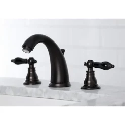Kingston Brass KB98XAKL-P Duchess Widespread Bathroom Faucet with Plastic Pop-Up