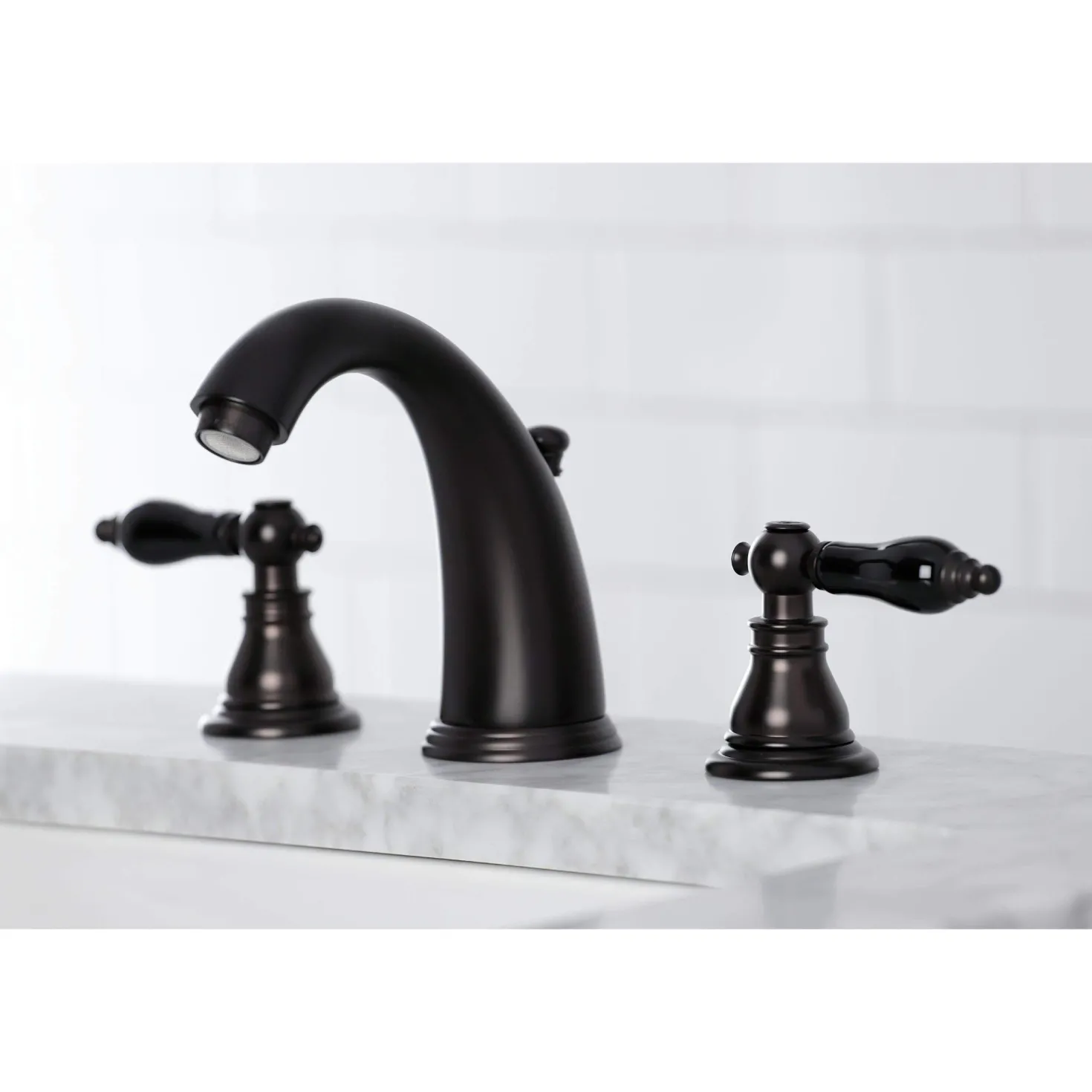 Kingston Brass KB98XAKL-P Duchess Widespread Bathroom Faucet with Plastic Pop-Up