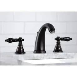 Kingston Brass KB98XAKL-P Duchess Widespread Bathroom Faucet with Plastic Pop-Up