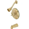 Kingston Brass KB363XAX-P Restoration Tub and Shower Faucet in Brushed Brass