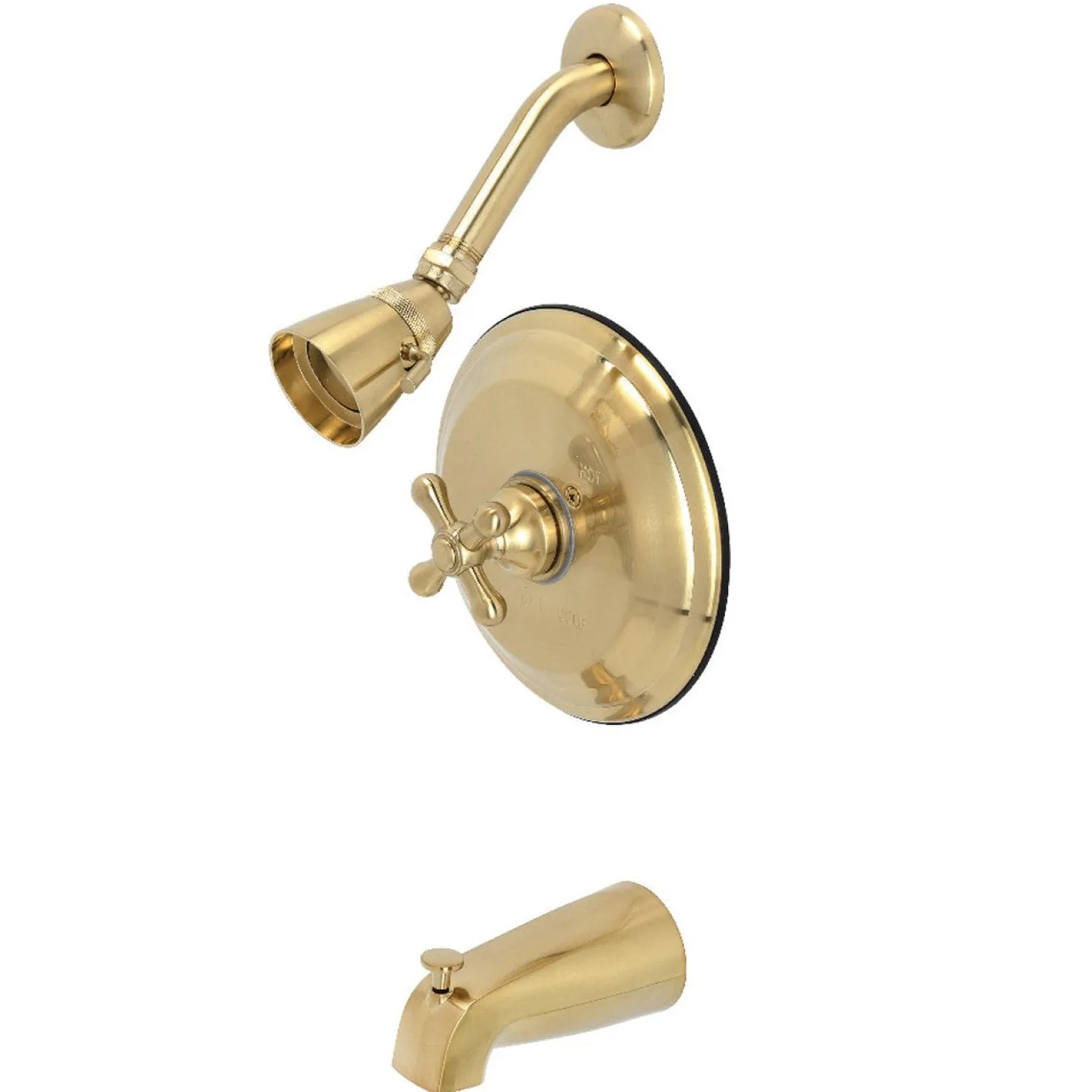 Kingston Brass KB363XAX-P Restoration Tub and Shower Faucet in Brushed Brass