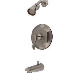 Kingston Brass KB463XDFL-P Tub and Shower Faucet in Brushed Nickel