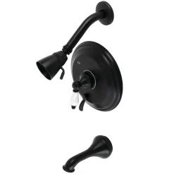 Kingston Brass KB363X0PL-P Restoration Tub and Shower Faucet in Matte Black