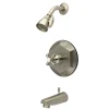 Kingston Brass KB463XTX-P Tub and Shower Faucet in Brushed Nickel