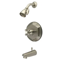 Kingston Brass KB463XTX-P Tub and Shower Faucet in Brushed Nickel