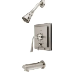 Kingston Brass KB86580ZL Silver Sage ADA Tub and Shower Faucet in Satin Nickel