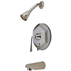 Kingston Brass KB46380ZL Silver Sage ADA Tub and Shower Faucet in Satin Nickel