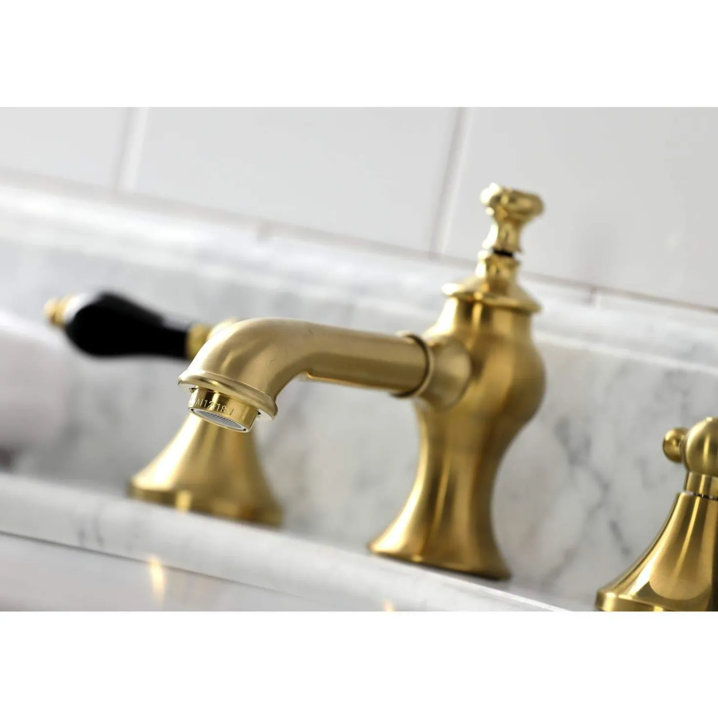 Kingston Brass KC706XPKL-P Duchess Widespread Bathroom Faucet with Brass Pop-Up