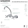 Kingston Brass Kingston 6" Adjustable Center Wall Mount Kitchen Faucet in Polished Chrome