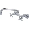 Kingston Brass Kingston 6-Inch Adjustable Center Wall Mount Kitchen Faucet in Polished Chrome