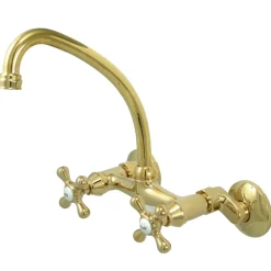 Kingston Brass Kingston 6-Inch Adjustable Center Wall Mount Kitchen Faucet