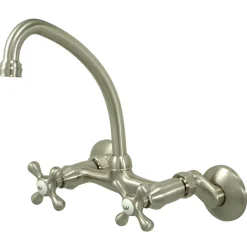 Kingston Brass Kingston 6-Inch Adjustable Center Wall Mount Kitchen Faucet