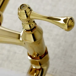 Kingston Brass Kingston Wall Mount 6-Inch Adjustable Center Kitchen Faucet