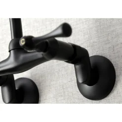 Kingston Brass Kingston Wall Mount 6-Inch Adjustable Center Kitchen Faucet