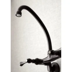 Kingston Brass Kingston Wall Mount 6-Inch Adjustable Center Kitchen Faucet