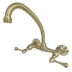 Kingston Brass Kingston Wall Mount 6-Inch Adjustable Center Kitchen Faucet
