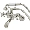 Kingston Brass Kingston Wall Mount Clawfoot Tub Faucet with Hand Shower