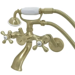 Kingston Brass Kingston Wall Mount Clawfoot Tub Faucet with Hand Shower