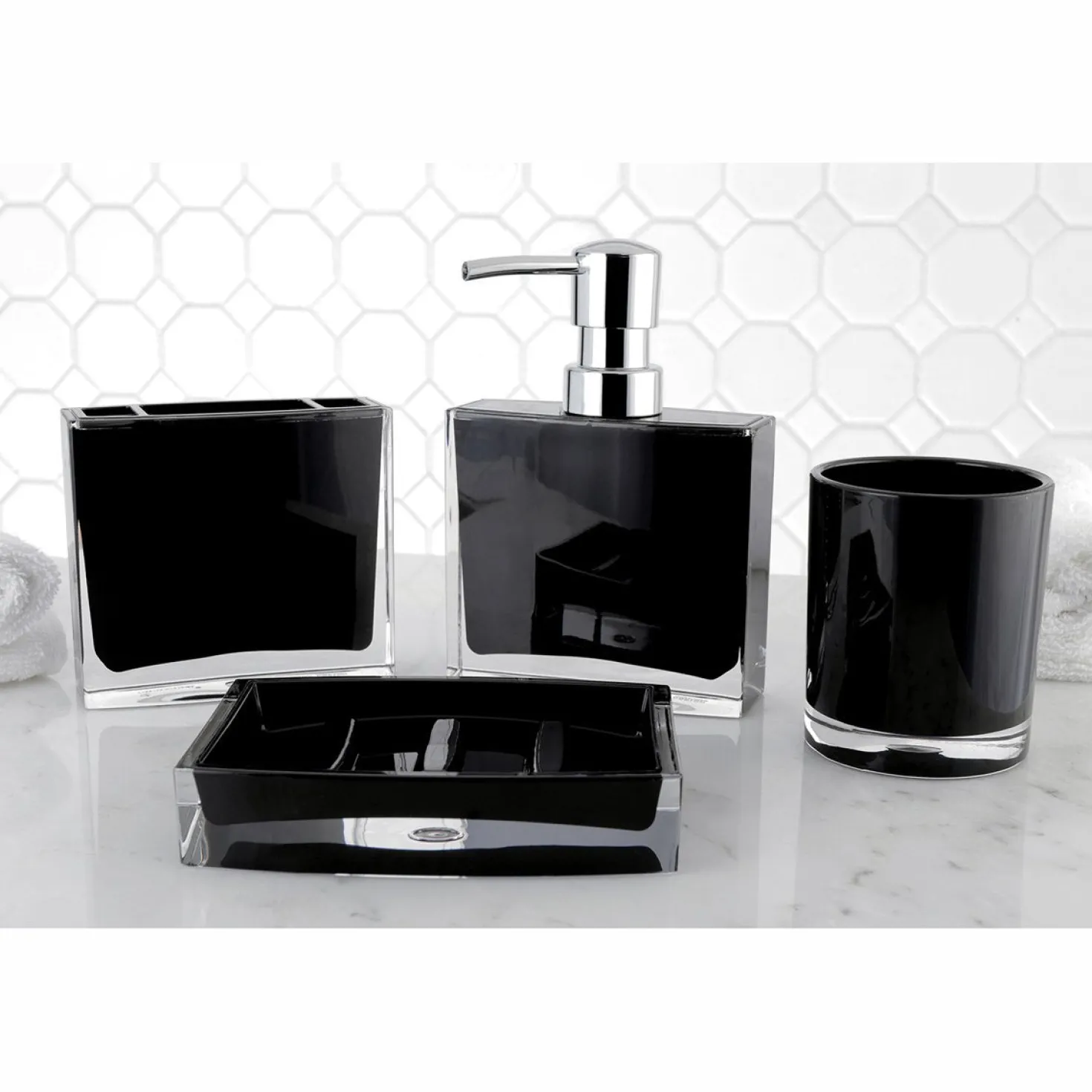 Kingston Brass Krystal Bathware Canyon 4-Piece Bath Accessory Set