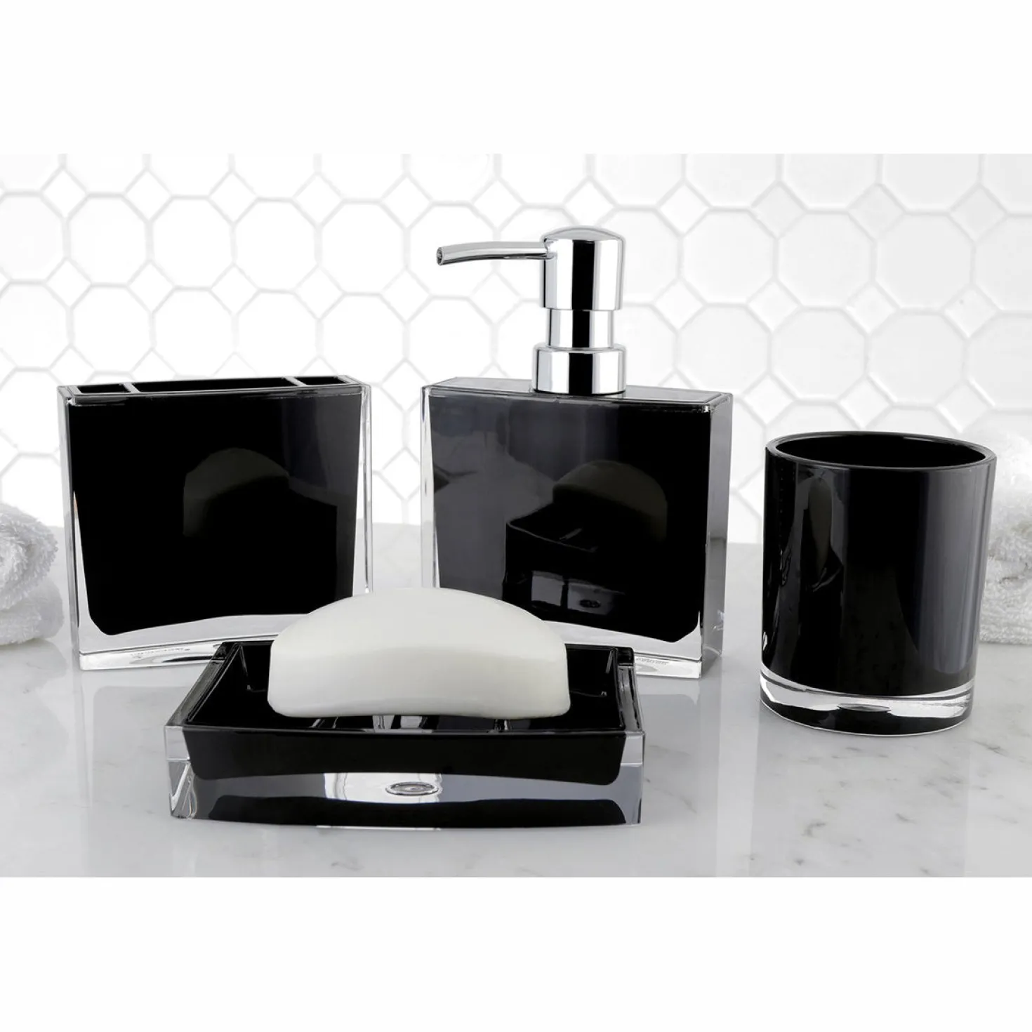Kingston Brass Krystal Bathware Canyon 4-Piece Bath Accessory Set