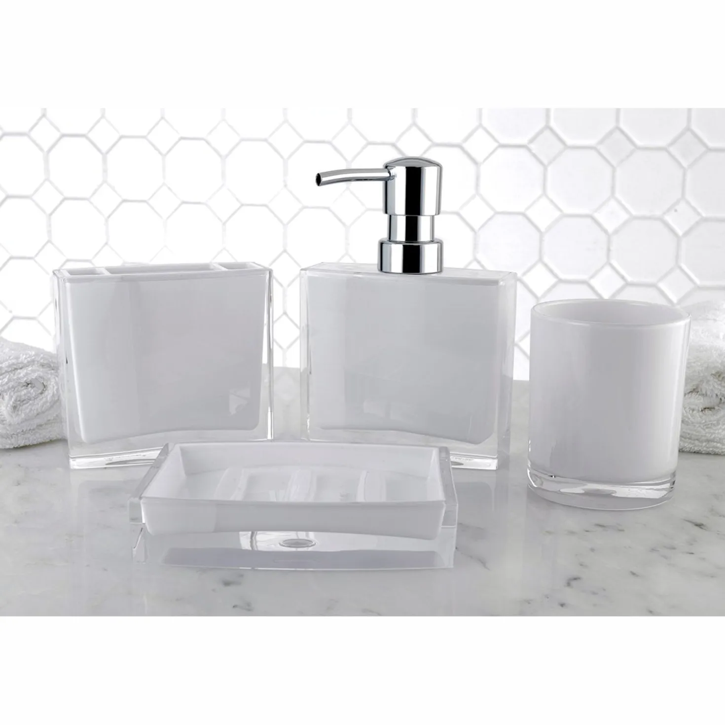 Kingston Brass Krystal Bathware Canyon 4-Piece Bath Accessory Set