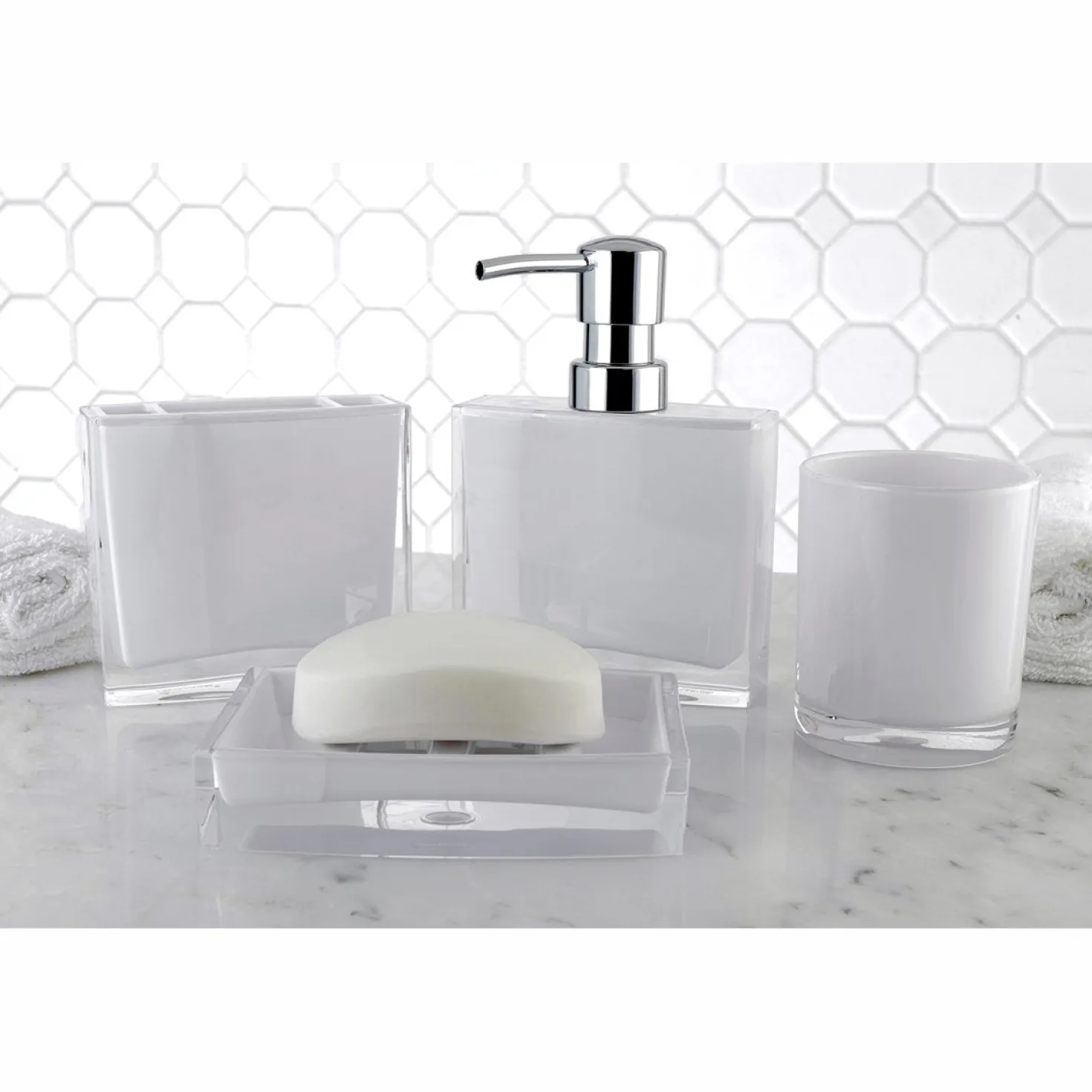 Kingston Brass Krystal Bathware Canyon 4-Piece Bath Accessory Set