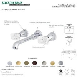 Kingston Brass Krystal Onyx 2-Handle Wall Mount Roman Tub Faucet