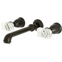 Kingston Brass Krystal Onyx Two-Handle Wall Mount Bathroom Faucet