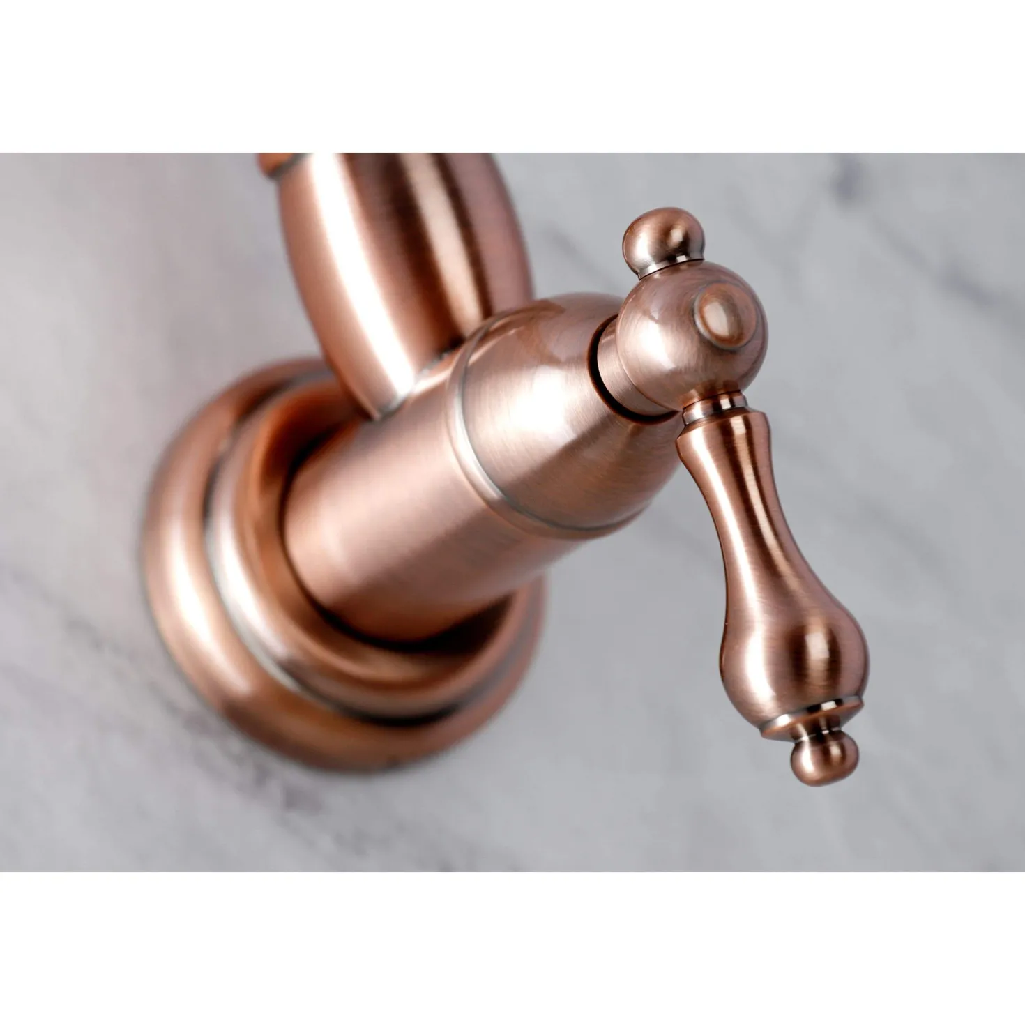 Kingston Brass KS310ALAC Restoration Wall Mount Pot Filler Kitchen Faucet, Antique Copper